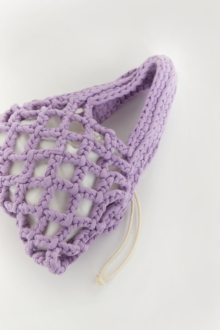 KNIT WOVEN BAG in Lavender — alternate angle