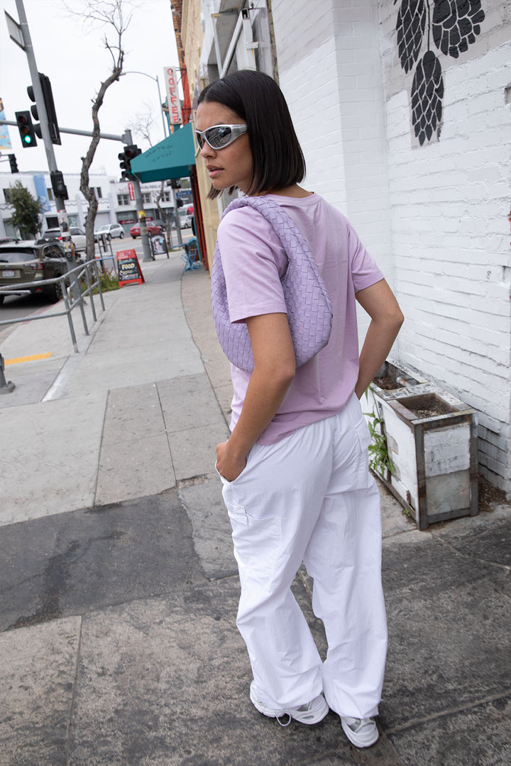 WOVEN SHOULDER BAG in Fair Orchid — alternate angle