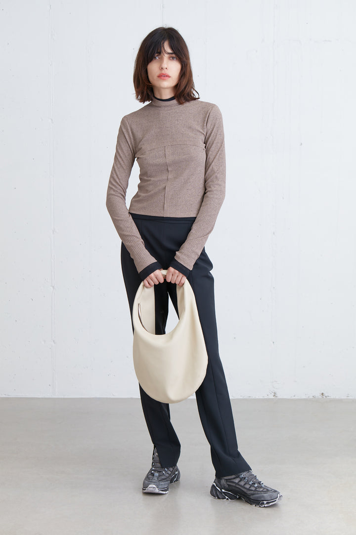SLOUCHY SHOULDER BAG in Oatmeal — alternate angle