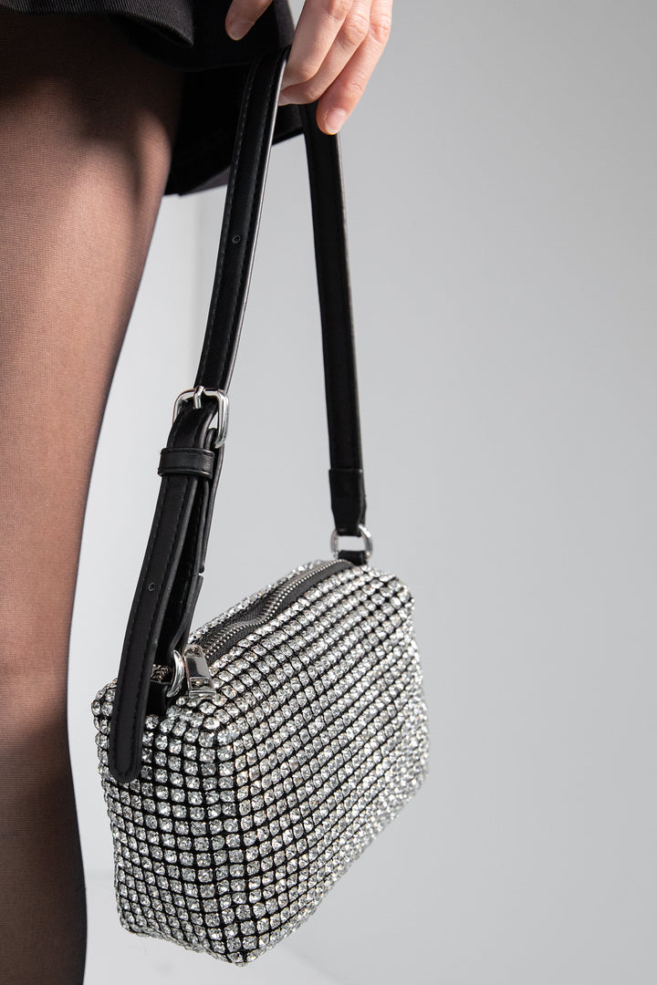 RHINESTONE BAG in Silver — alternate angle