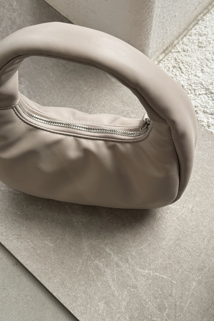 SMALL PADDED HANDBAG in Oatmeal — alternate angle