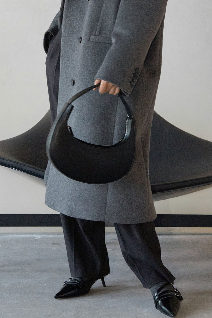 SMALL ROUND HAND BAG in Black — alternate angle