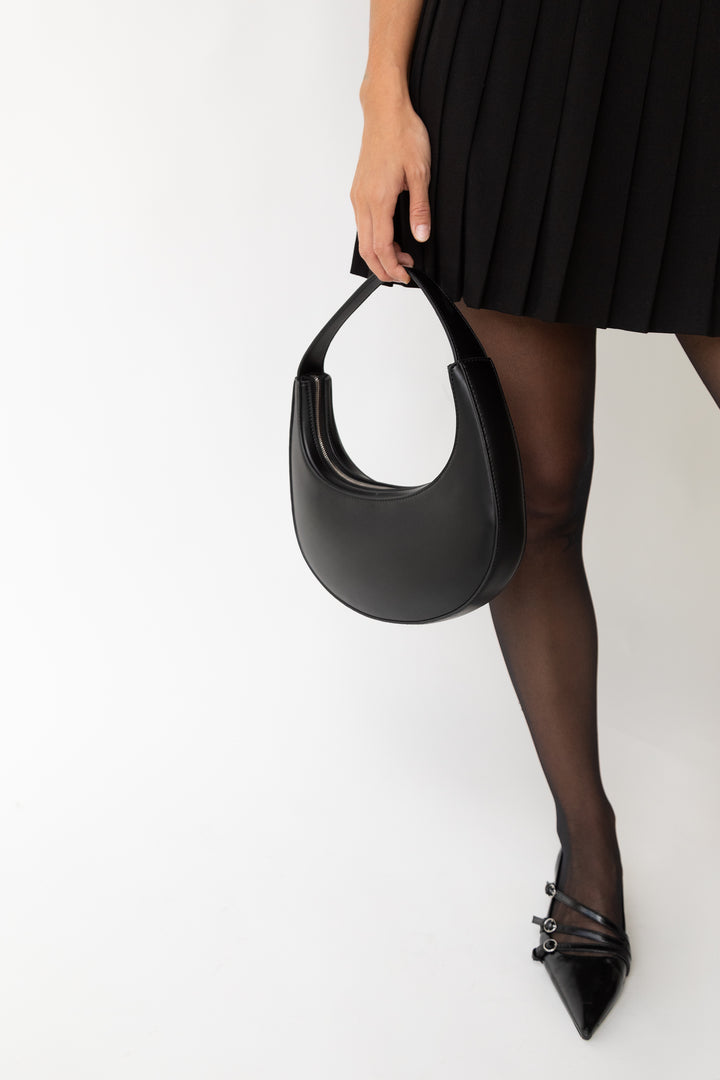 SMALL ROUND HAND BAG in Black — alternate angle