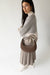Small round hand bag in brown — main image