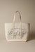 Beach club tote bag in natural green — main image
