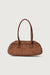 Vegan suede bowler bag in camel — main image