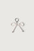 Pearl ribbon bag charm in white — main image