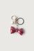 Bow and pearl bag charm in red — main image