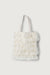 Ruffle tulle tote bag in cream — main image