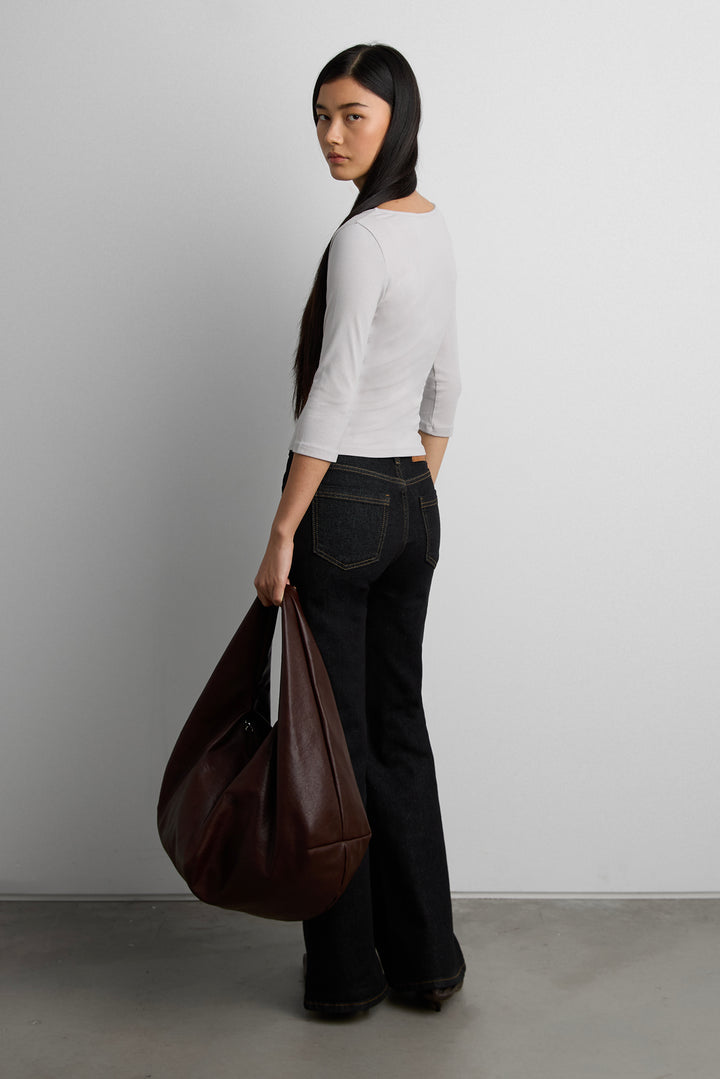 SLOUCHY SHOULDER BAG in Espresso — alternate angle