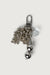 Metallic beaded bag charm in silver — main image