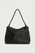 Woven shoulder bag in black — main image