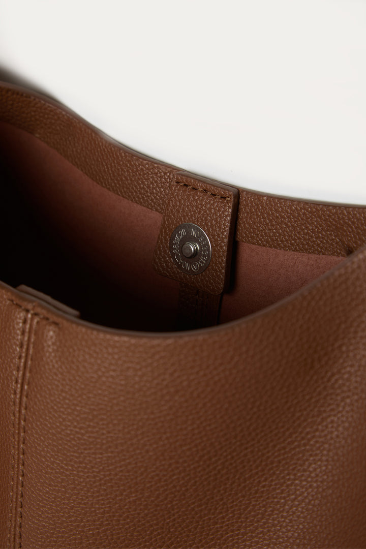 ROUND SHOULDER BAG in Dark Brown — alternate angle
