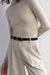 Genuine leather square buckle belt in black — main image