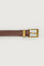 Genuine leather square buckle belt in brown — main image