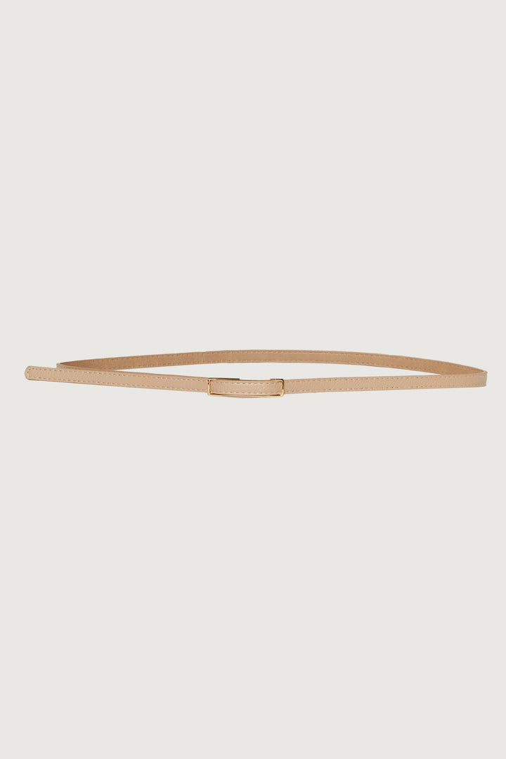 THIN BELT WITH WIDE BUCKLE in Latte — alternate angle