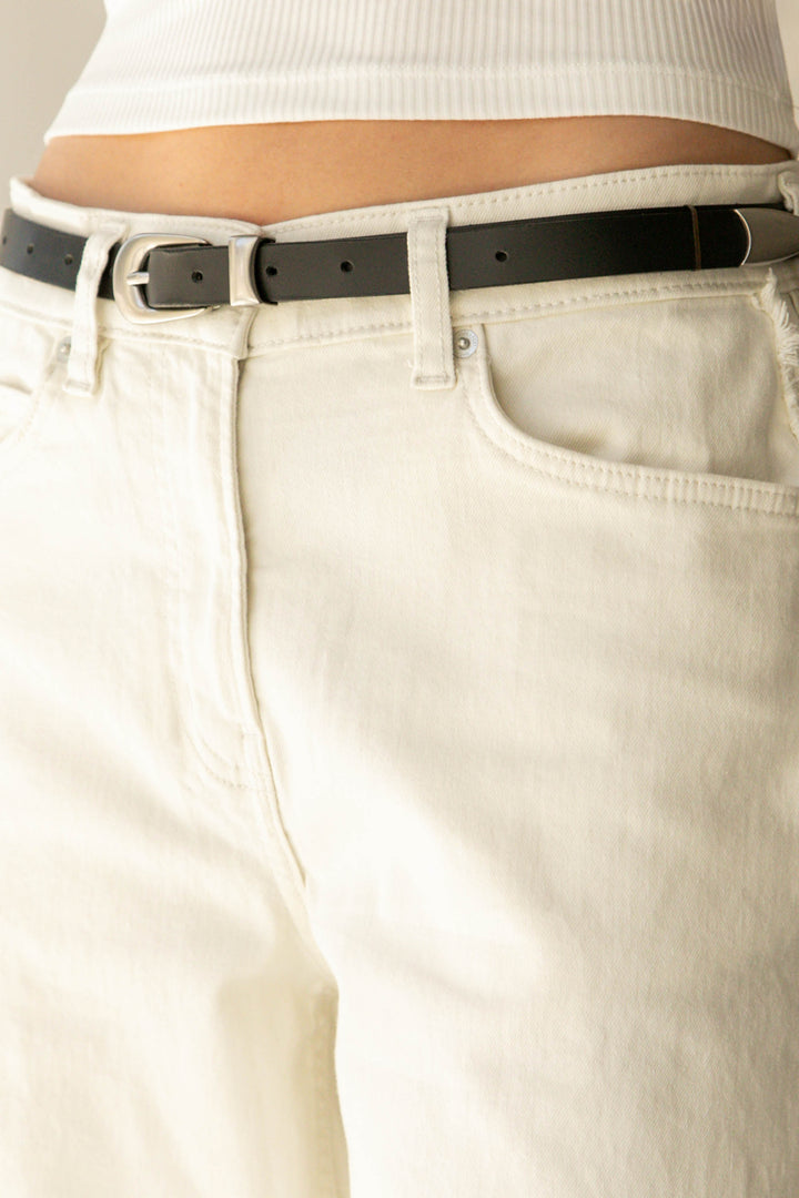 SILVER TIP BELT in Black — alternate angle
