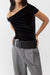 Vegan leather wide belt in black — main image