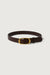 Blake oval leather belt in espresso antique gold — main image