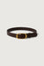 Blake oval leather belt in espresso antique gold — main image