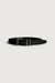 Brushed pony hair belt in black polished gold â main image