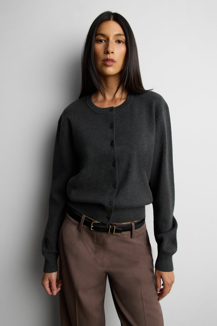 BRUSHED PONY HAIR BELT in Black Polished Gold â alternate angle