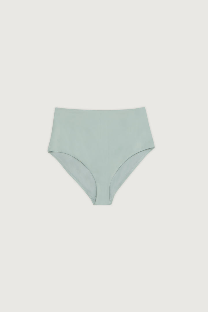 HIGH-RISE BIKINI BOTTOM in Aqua Grey — alternate angle