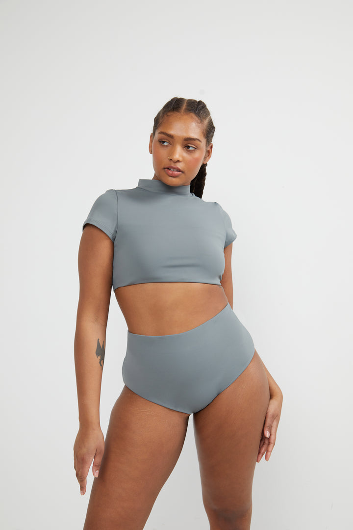 HIGH-RISE BIKINI BOTTOM in Sedona Sage — alternate angle