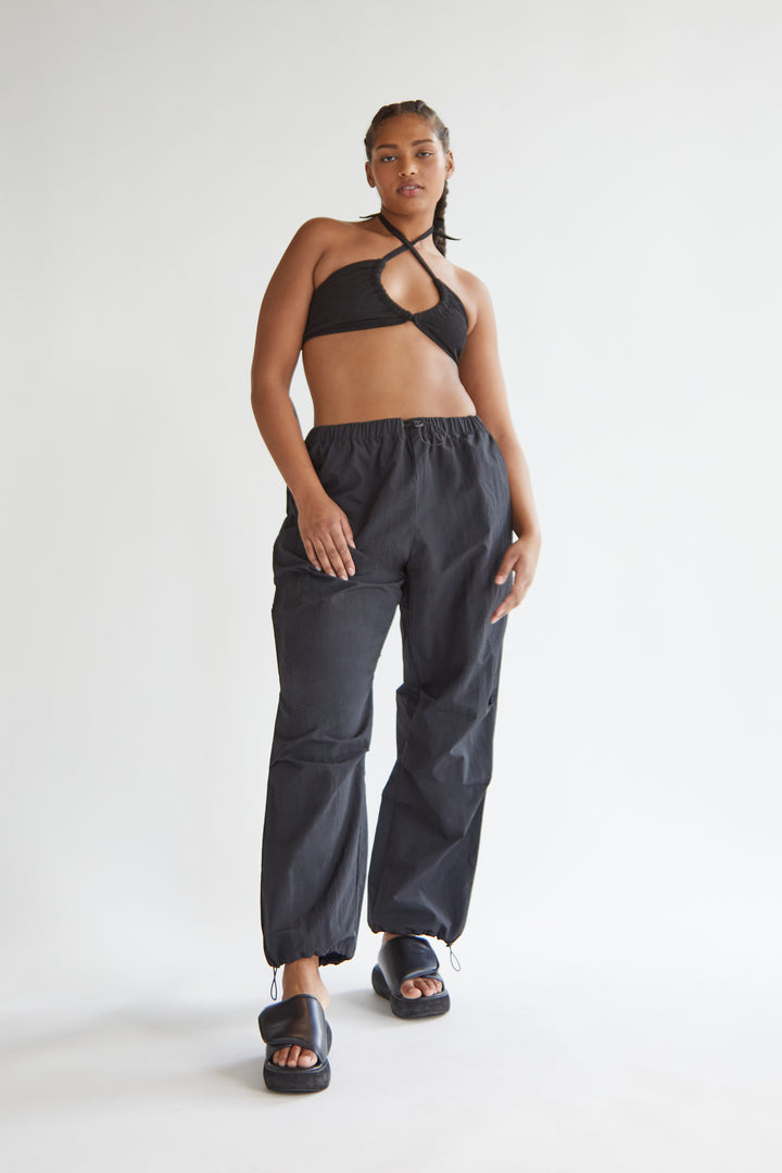 HALTERNECK BIKINI TOP in Black — alternate angle