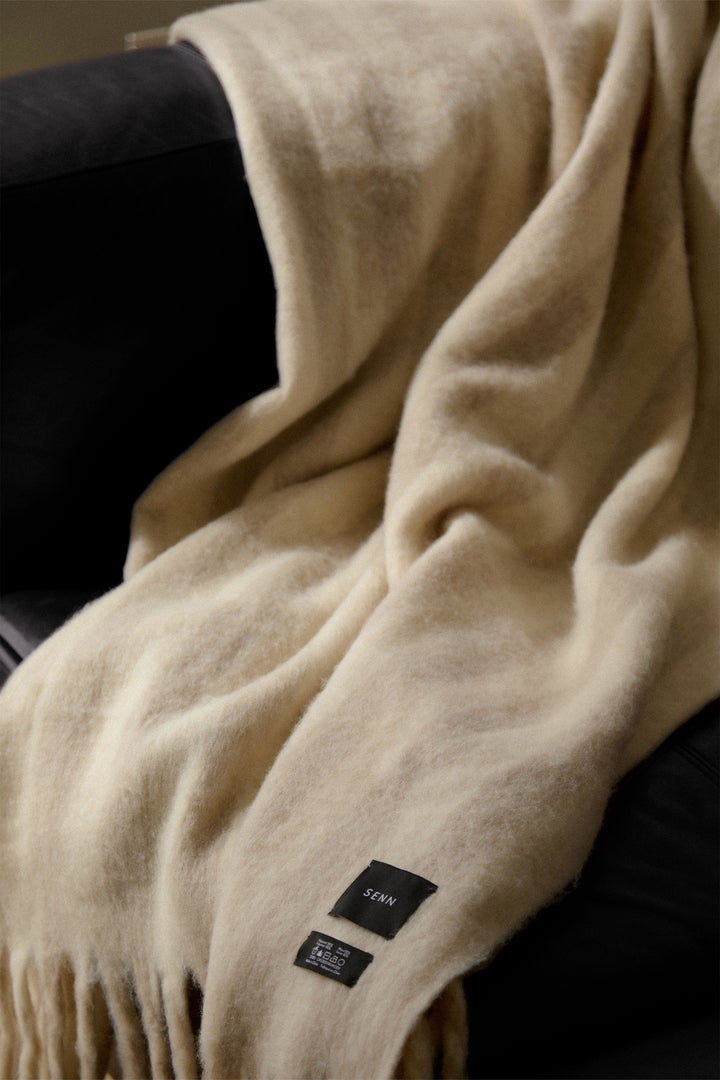 LINEA WOOL BLEND THROW in Birch Humus — alternate angle