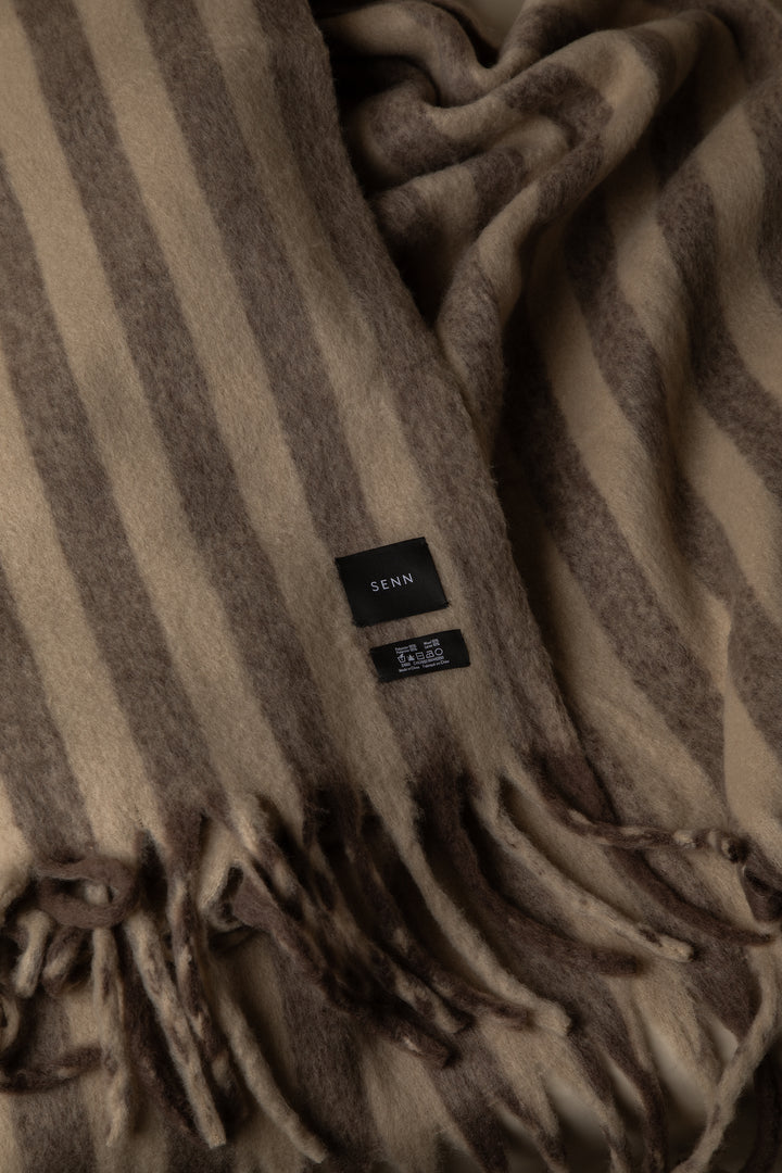 LINEA WOOL BLEND THROW in Chocolate Humus — alternate angle