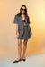Short sleeve blazer in dark gray — main image