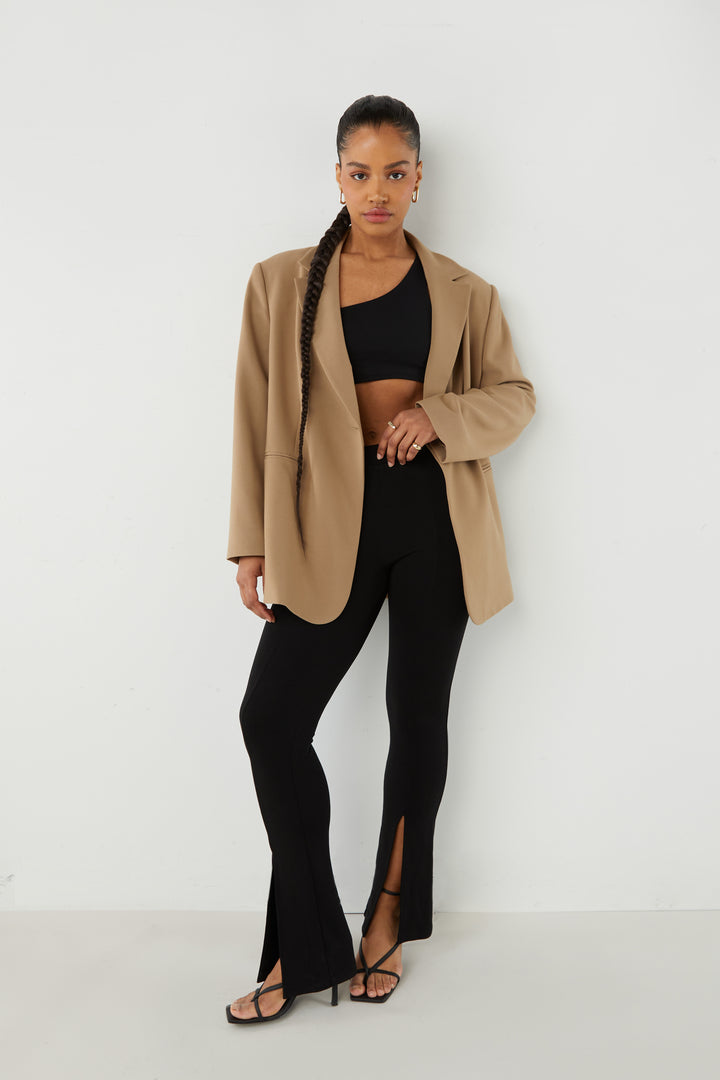 OVERSIZED CROSSOVER BLAZER in LEAD GRAY — alternate angle