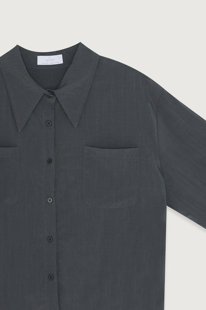 SHORT SLEEVE SHIRT in Dark Gray — alternate angle