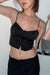 Satin bustier top in black — main image