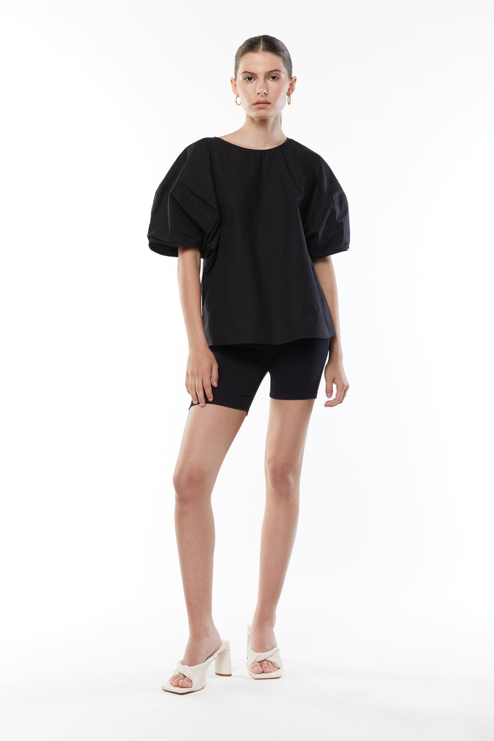 WOVEN TOP in Black — alternate angle