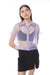 Sheer checkered button up in purple checker — main image