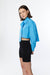 Cropped shirt in cobalt blue — main image
