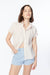 Striped short sleeve shirt in beige stripe — main image