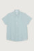 Striped short sleeve shirt in green stripe — main image