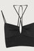 Textured crossfront tank in black — main image