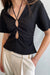 Front cutout top in black — main image