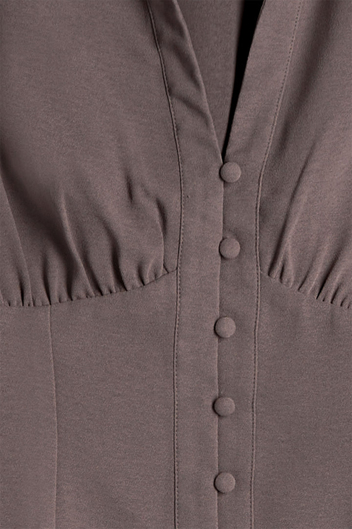 COLLARED BUSTIER BLOUSE in Sparrow — alternate angle