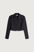 Cropped suiting blouse in black — main image