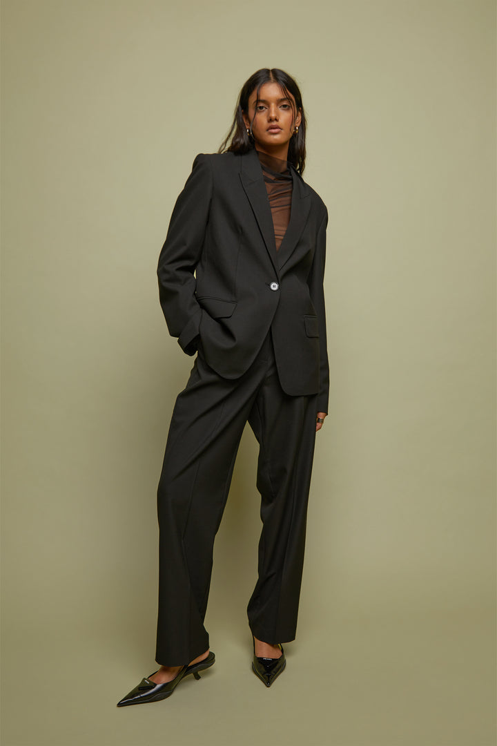 SHEER MOCKNECK TOP in Black — alternate angle