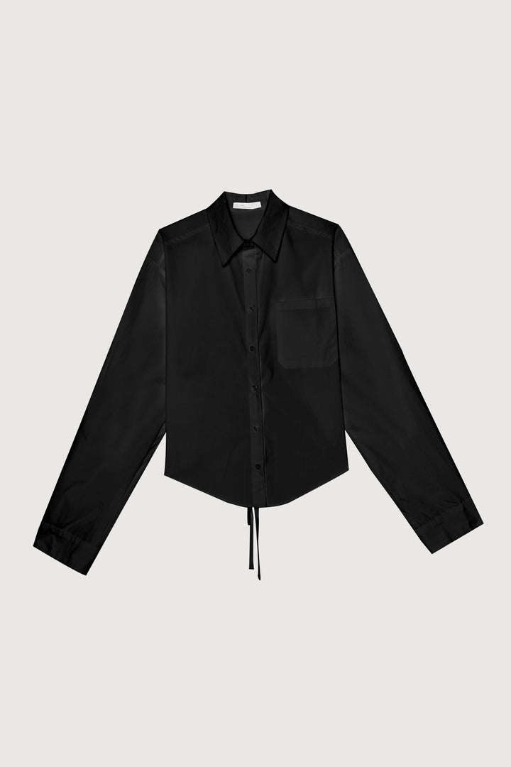 OVERSIZED SHIRT WITH OPEN BACK in Black — alternate angle