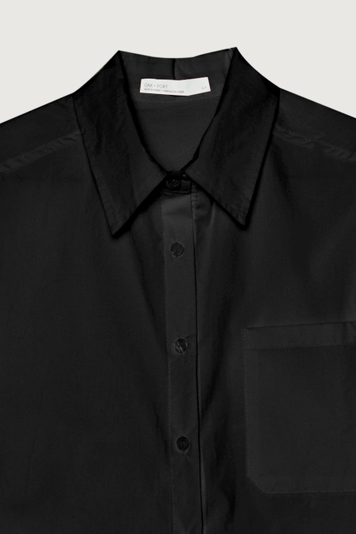 OVERSIZED SHIRT WITH OPEN BACK in Black — alternate angle