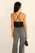 Button front camisole tank in black — main image