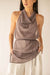 Sheer halter top in sparrow — main image