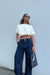 Cropped top with drawcord details in whisper white — main image